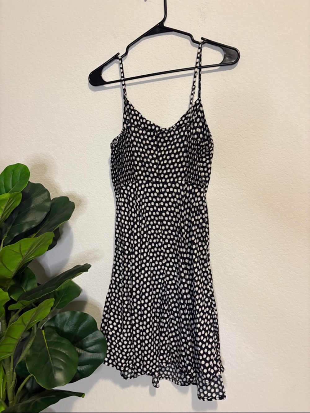 Old Navy Black SunDress with White Dot Shells Medium - Picture 4 of 7